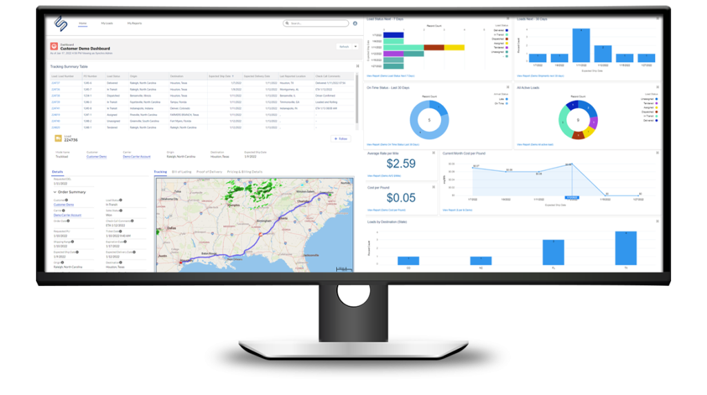 TMS Visibility and Data Integrity Computer View